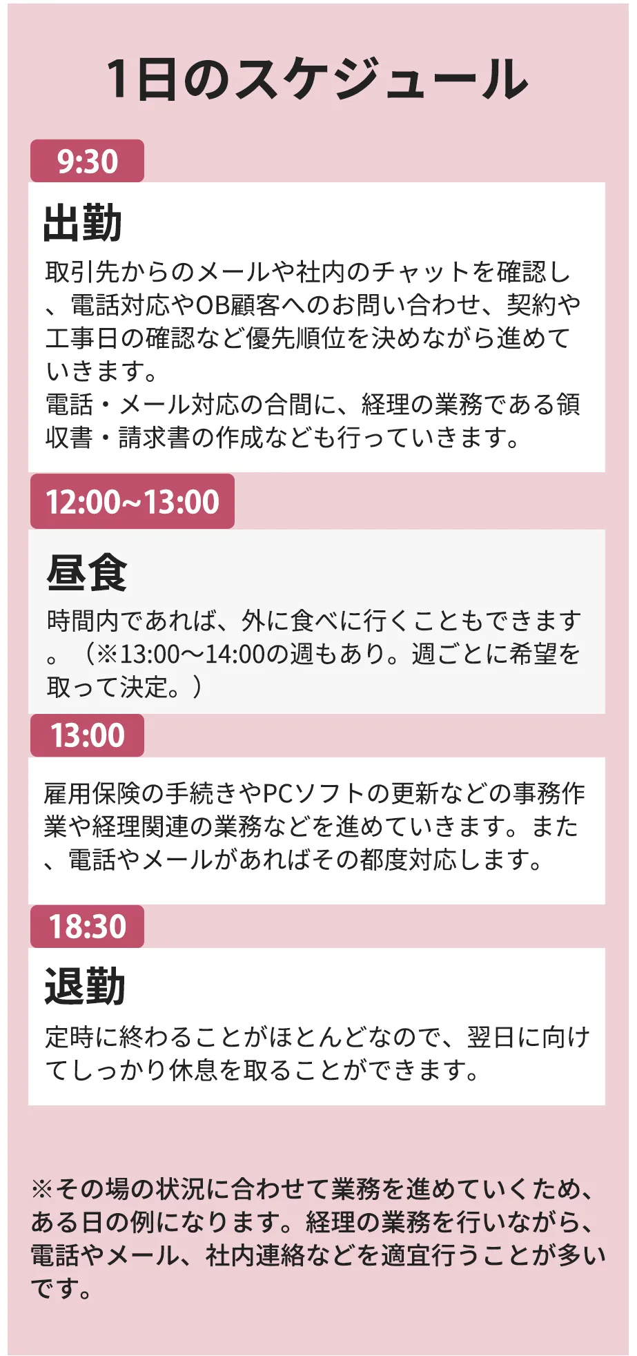 1日のスケジュール
